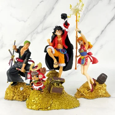Figurine One piece Luffy x Chopper Zoro Nami anime