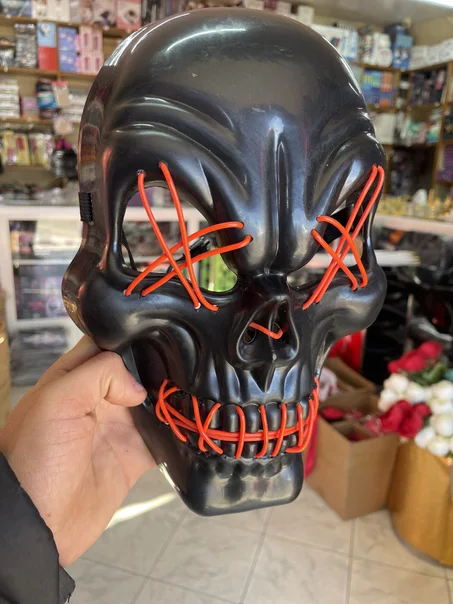 Masque Led Jomjoma noir ☠️ ماسك بالضوء جمجمة سوداء