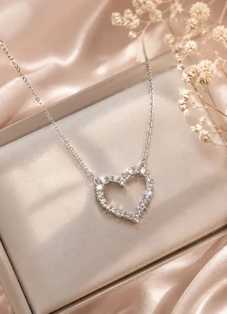 Collier Coeur Brillant 💝سنسلة القلب يبري