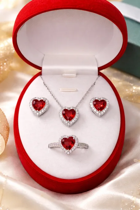 Pack Pandora ( Collier Bague Boucles باندورا) + boite gratuite سنسلة خاتم حلقات