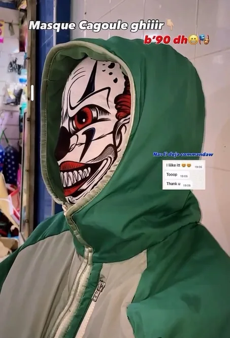 Cagoule Jocker Horreur 😈 – كاغول الجوكر المرعب 🎭