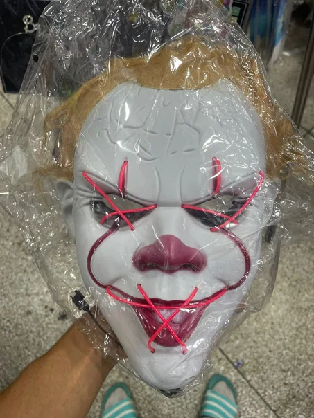 Masque LED Clown Yellow hair 💀💡 ماسك المهرّج  بإضاءة