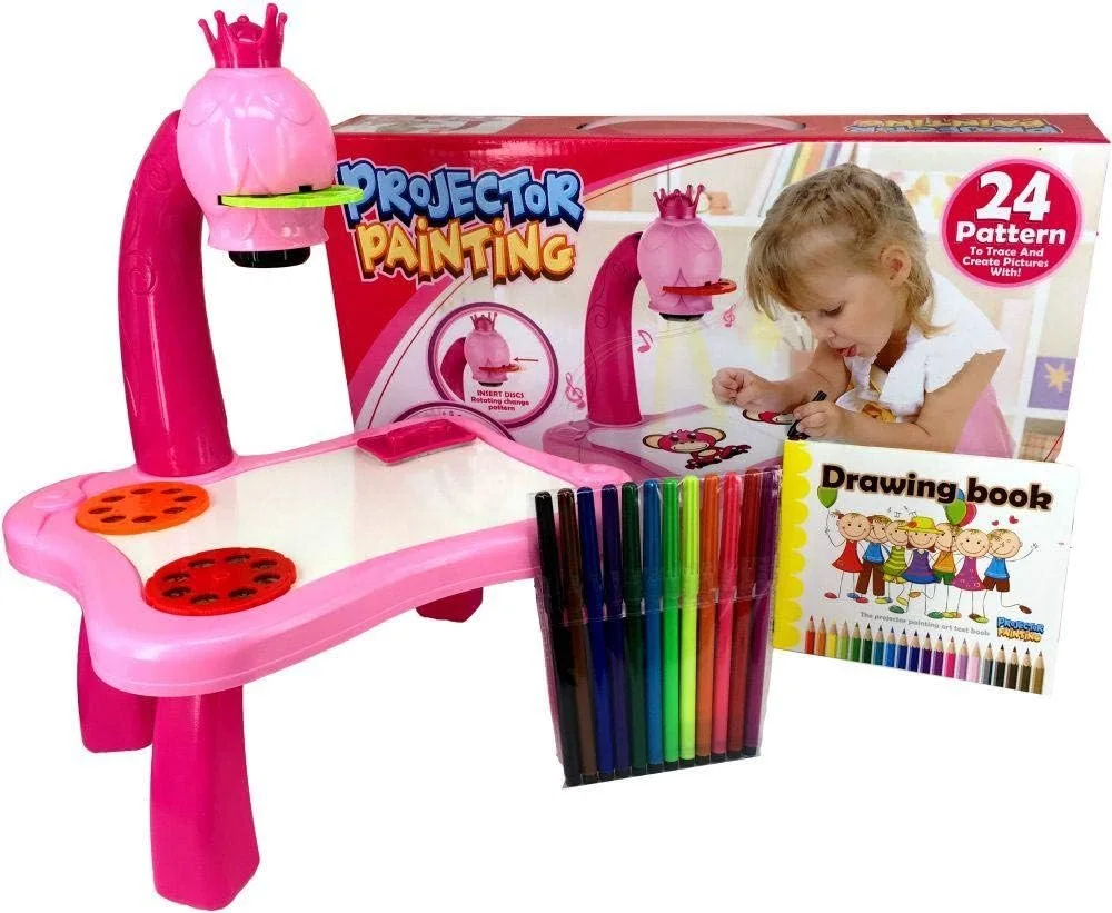bureau et projecteur مجموعة رسم فنية مع جهاز عرض ضوئي