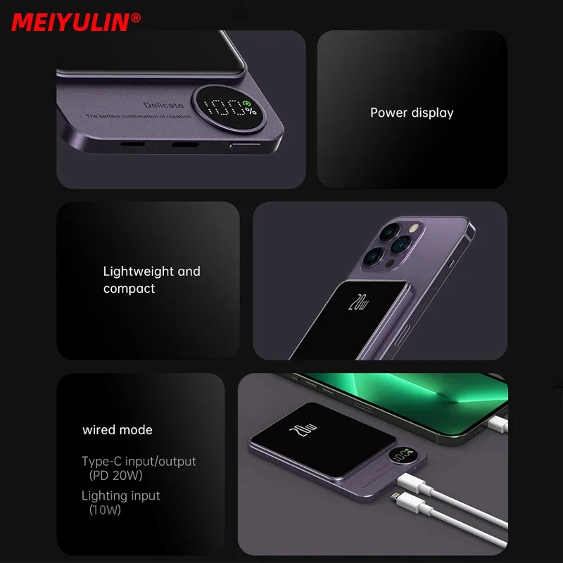 Batterie externe 10000 mah شاحن لاسلكي قوة البنك