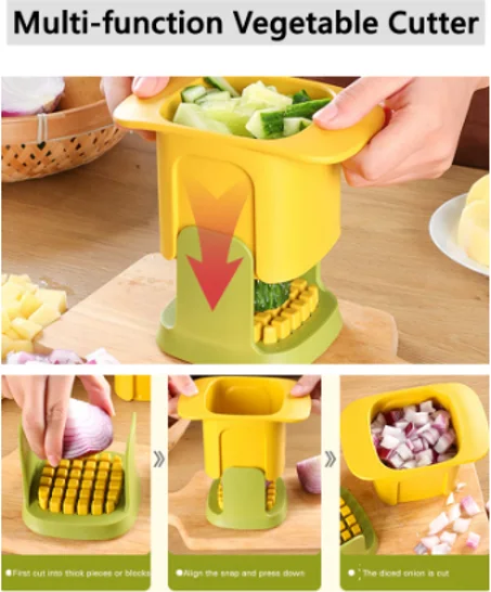 Multi-function Vegetable Chopper French Fries Cutter Household Manual Pressure Onion Cutter Cucumber Slicer Kitchen Tools