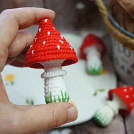 Handmade Crocheted Mushroom Amigurumi