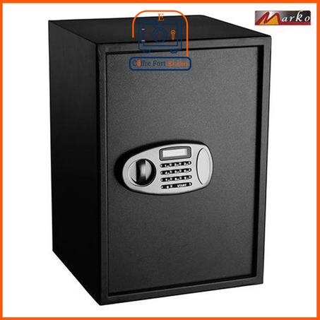 خزانة إلكترونية بقفل مع رمز سري ومفتاحين تُثبّت على الحائط والأرضية - 50×35×31 سم