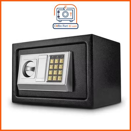 خزانة إلكترونية بقفل مع رمز سري ومفتاحين، تُثبّت على الحائط والأرضية - 20×31×20 سم