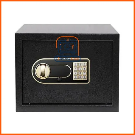 خزانة رقمية بقفل باللون الذهبي مع رمز سري ووضعين للفتح ووظيفة إنذار - 30 × 38 × 30 سم