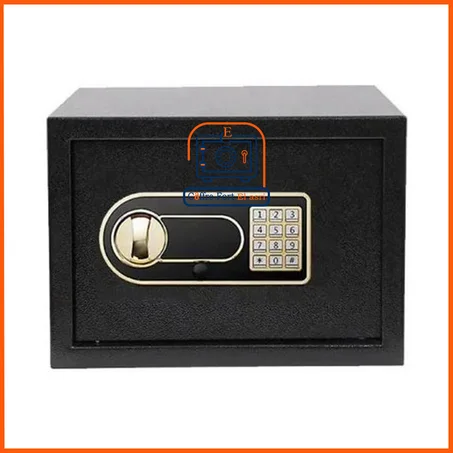 خزانة رقمية بقفل باللون الذهبي مع رمز سري ووضعين للفتح ووظيفة إنذار - 25 × 35 × 25 سم