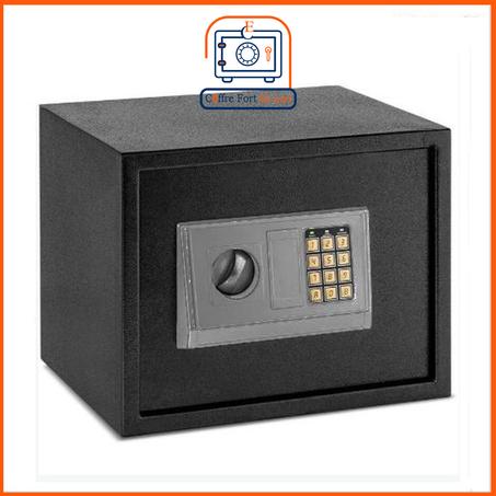 خزانة إلكترونية بقفل مع رمز سري ومفتاحين تُثبّت على الحائط والأرضية - 30×38×30 سم