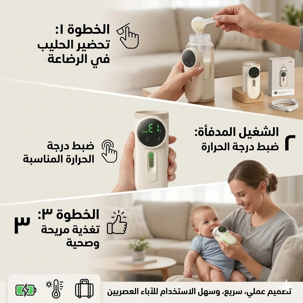 مدفأة زجاجات الأطفال المحمولة