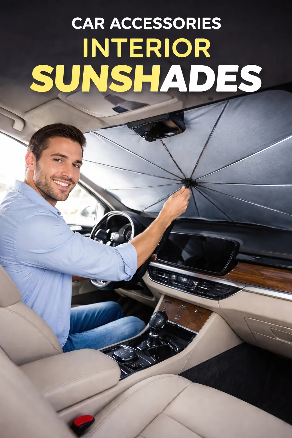 مظلة شمسية للسيارة قابلة للطي ضد الحرارة