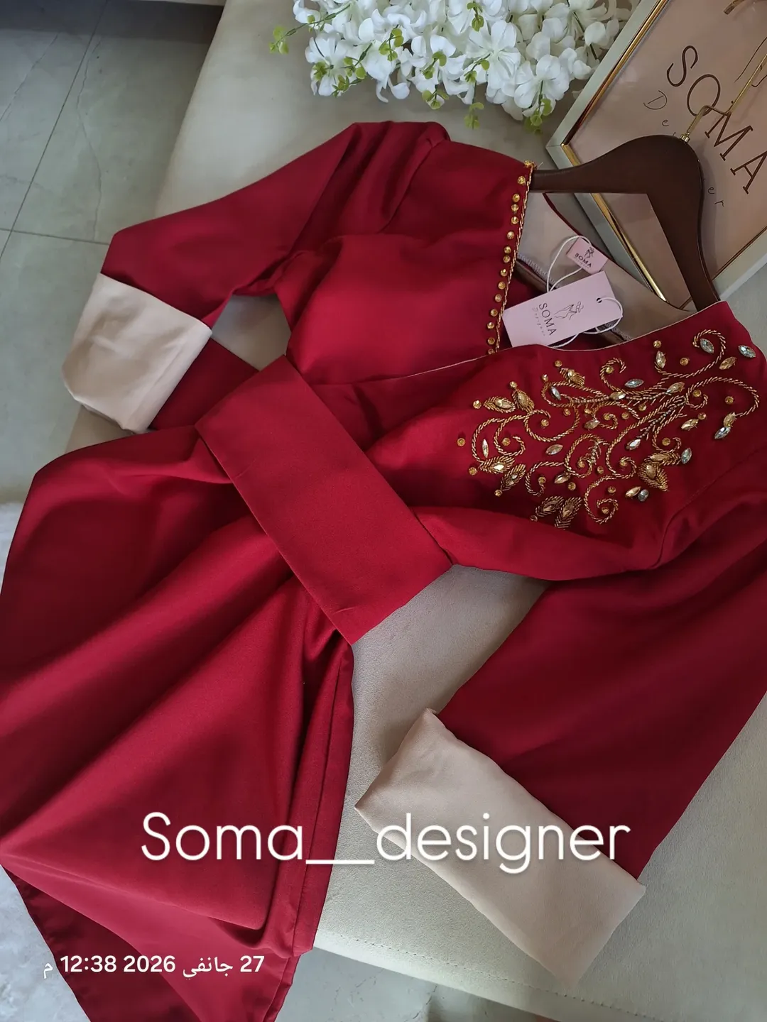 فستان ناعم احمر