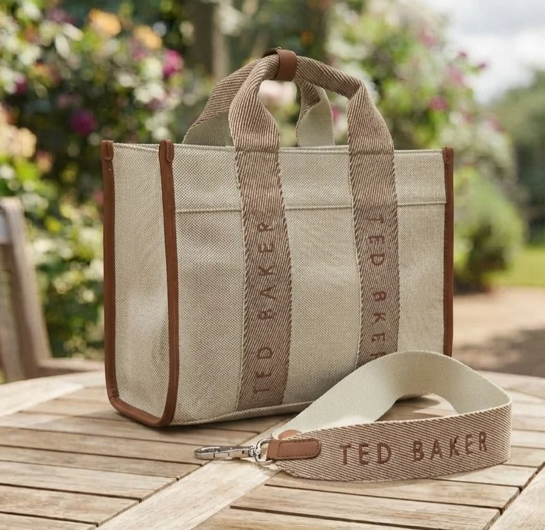 Ted Baker HARLLEE STRIPED SMALL CROSSBODY BAG - Handbag - camel