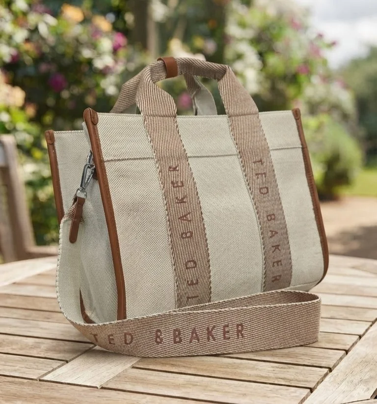 Ted Baker HARLLEE STRIPED SMALL CROSSBODY BAG - Handbag - camel