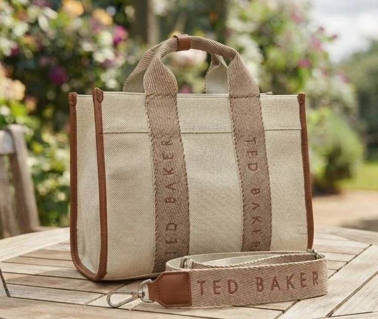 Ted Baker HARLLEE STRIPED SMALL CROSSBODY BAG - Handbag - camel