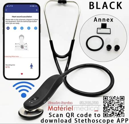 Stéthoscope numérique Bluetooth sans fil, électronique intelligent, médical