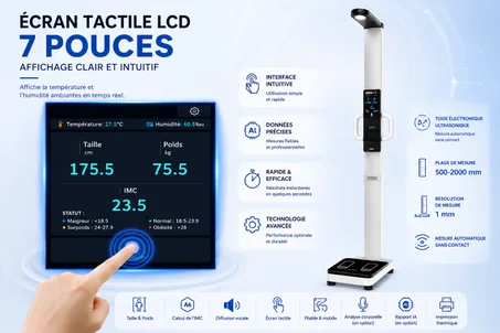 Balance Médicale Professionnelle QIDA Toise | Poids, Taille, IMC & Analyse Corporelle