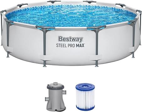 Piscine hors sol ronde BESTWAY Steel Pro Max™ 305x76 cm, Gris Clair