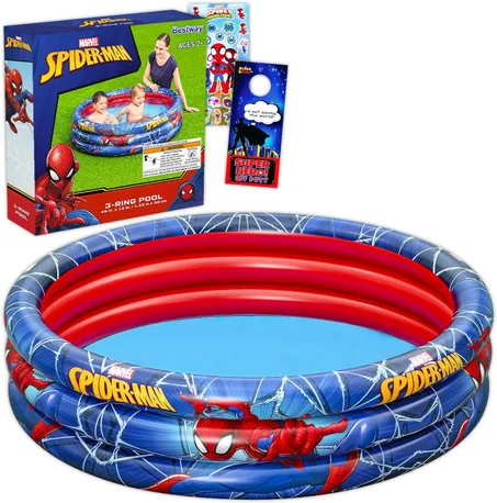 Piscine Gonflable Spider-Man pour Enfants de 2 Ans I 122x30 cm + Pompe Air Offerte