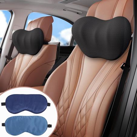 Paquete de 2 almohadas para reposacabezas de automóvil, cómoda almohada para reposacabezas para automóvil, almohada 100% de espuma viscoelástica para el cuello del automóvil para conducir, al