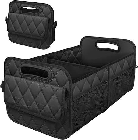 Deosk - Organizador de maletero de automóvil para SUV, almacenamiento con 6 bolsillos, accesorios de automóvil unisex, 50 litros (13.21 galones), de poliéster impermeable, color negro