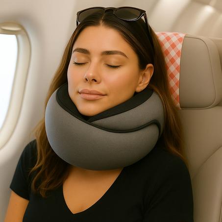 Oreiller de Voyage Cervical - Tour de Cou Soutien 360° - Mémoire de Forme - Confort Trajet
