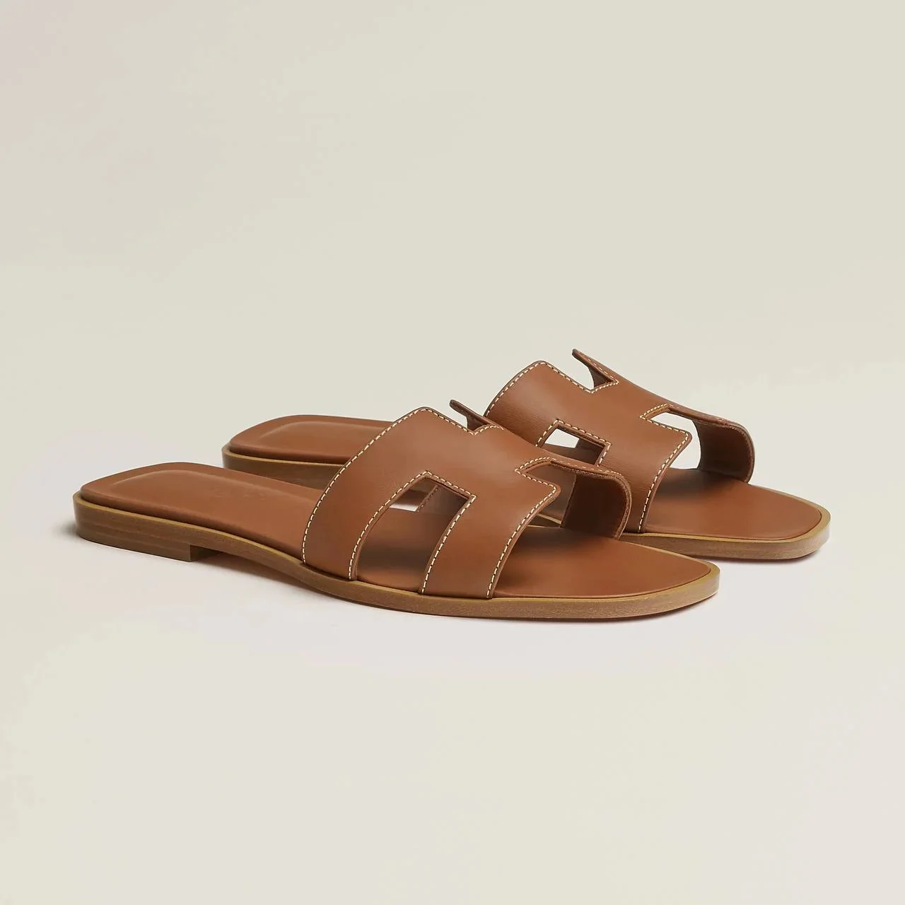 HERMÈS  Oran leather sandals