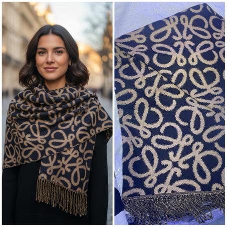 châle en cachemire Noir ( GC15)