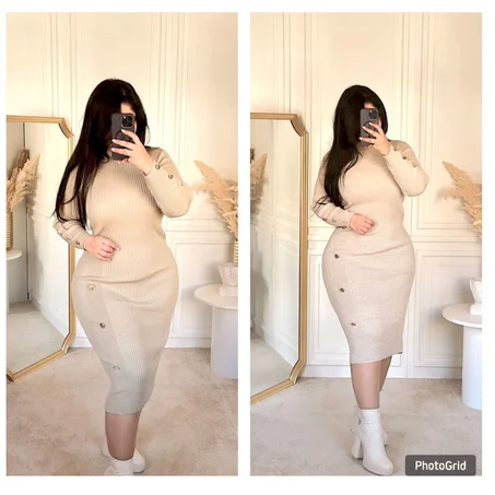 فستان صوف عصري بلمسة أنوثة راقية