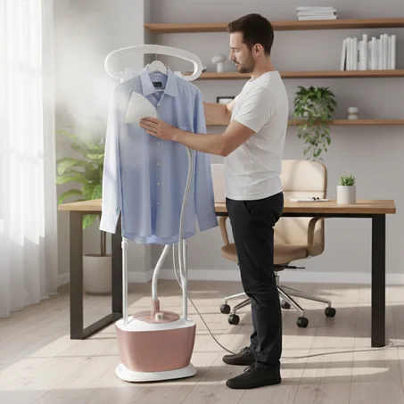 مكواة بخار عمودية للملابس مع طاولة كي