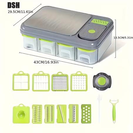 قطاعة الأسرة المطوّرة – طقم 22 قطعة للمطبخ الذكي