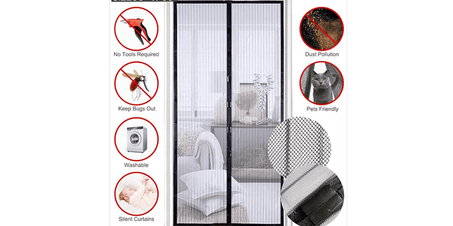 ستارة و شبكة مغناطيسية تغلق ذاتيا حاجزة للناموس والحشرات