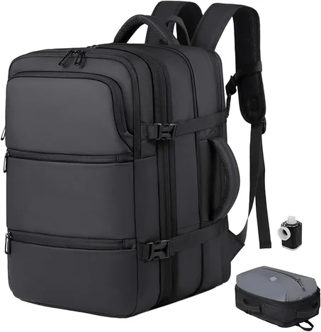 حقيبة سفر بظهر بتقنية تفريغ الهواء 50 لتر مع مضخة – سعة كبيرة ومناسبة للطائرة