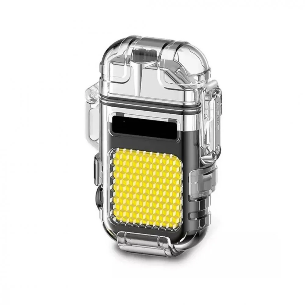 ولاعة كهربائية بدون الحاجة لغاز مع مصباح كشاف، قابلة لإعادة الشحن، مقاومة للماء