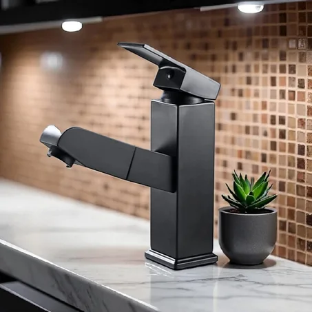 Mitigeur lavabo noir collection