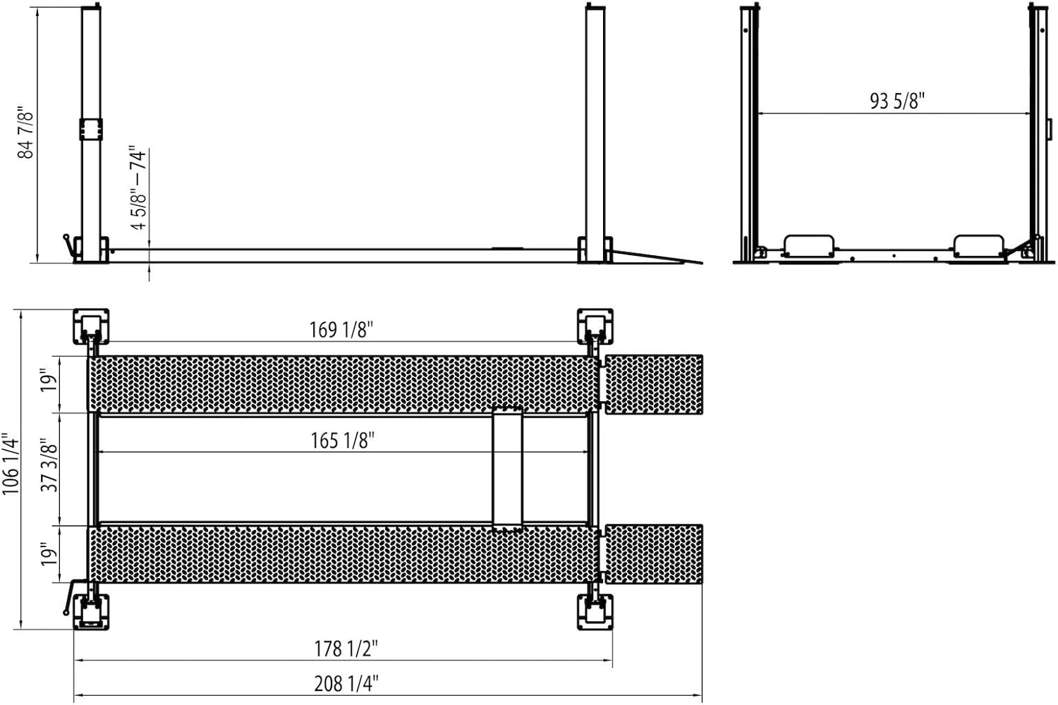APlusLift 8000LB 4-Post Portable Parking Storage Service Car Lift - HW-8Sor HW-8SXLT