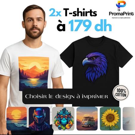 2 x T-shirts PREMIUM Personnalisé