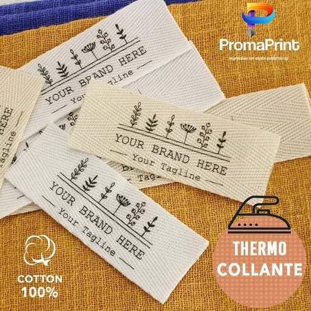 Étiquettes coton pur thermocollante personnalisées