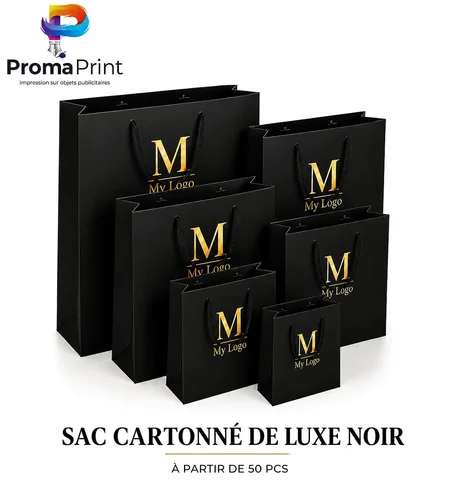 Sac cartonné Luxe NOIR MAT