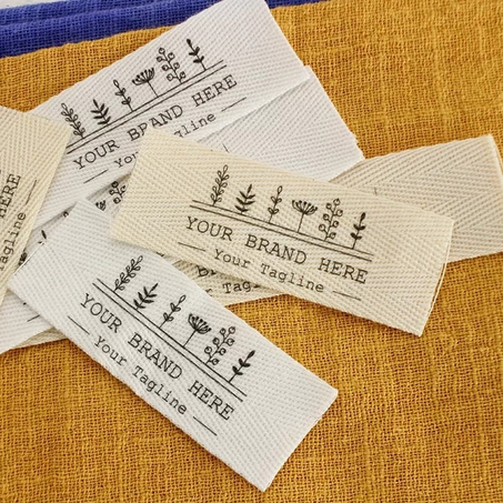 Étiquettes coton pur personnalisées