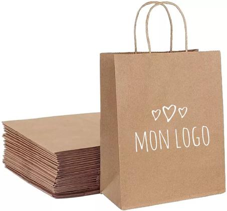 Sac Kraft poignée torsadée écru