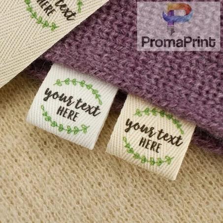 Étiquettes coton pur personnalisées Pliée