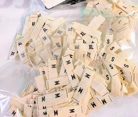 Étiquette de taille coton naturel