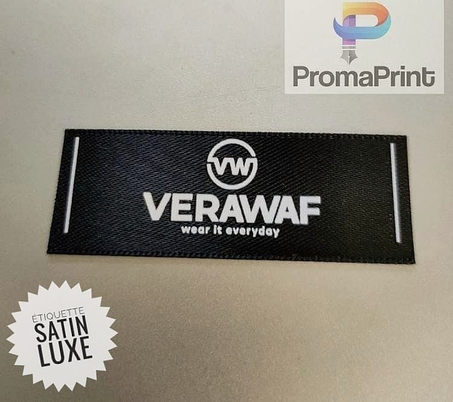 Étiquettes satin de LUXE personnalisée