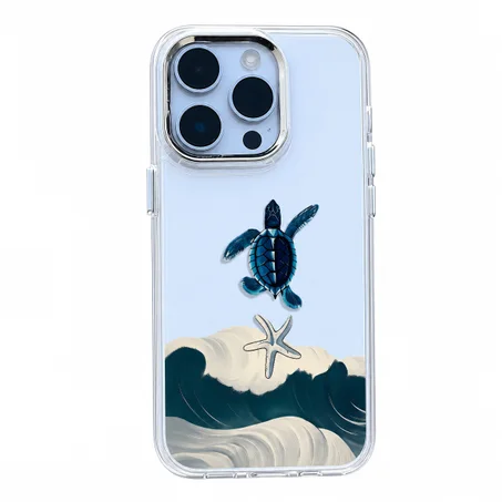 Ocean Breeze Turtle Case – Elegant Summer Waves & Sea Turtle Aesthetic for iPhone 🌊🐢✨