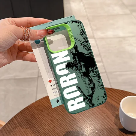 Roronoa Zoro Green Manga Aesthetic iPhone Case – Anime Cover for True One Piece Fans ⚔️💚