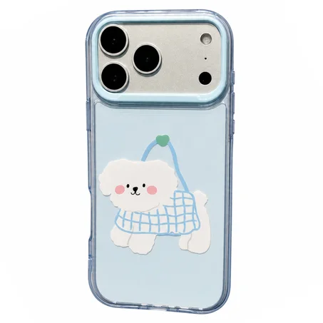 Bear iPhone Case – Soft Blue Cartoon Design | Cute & Cozy Phone Cover ✨🧸💙