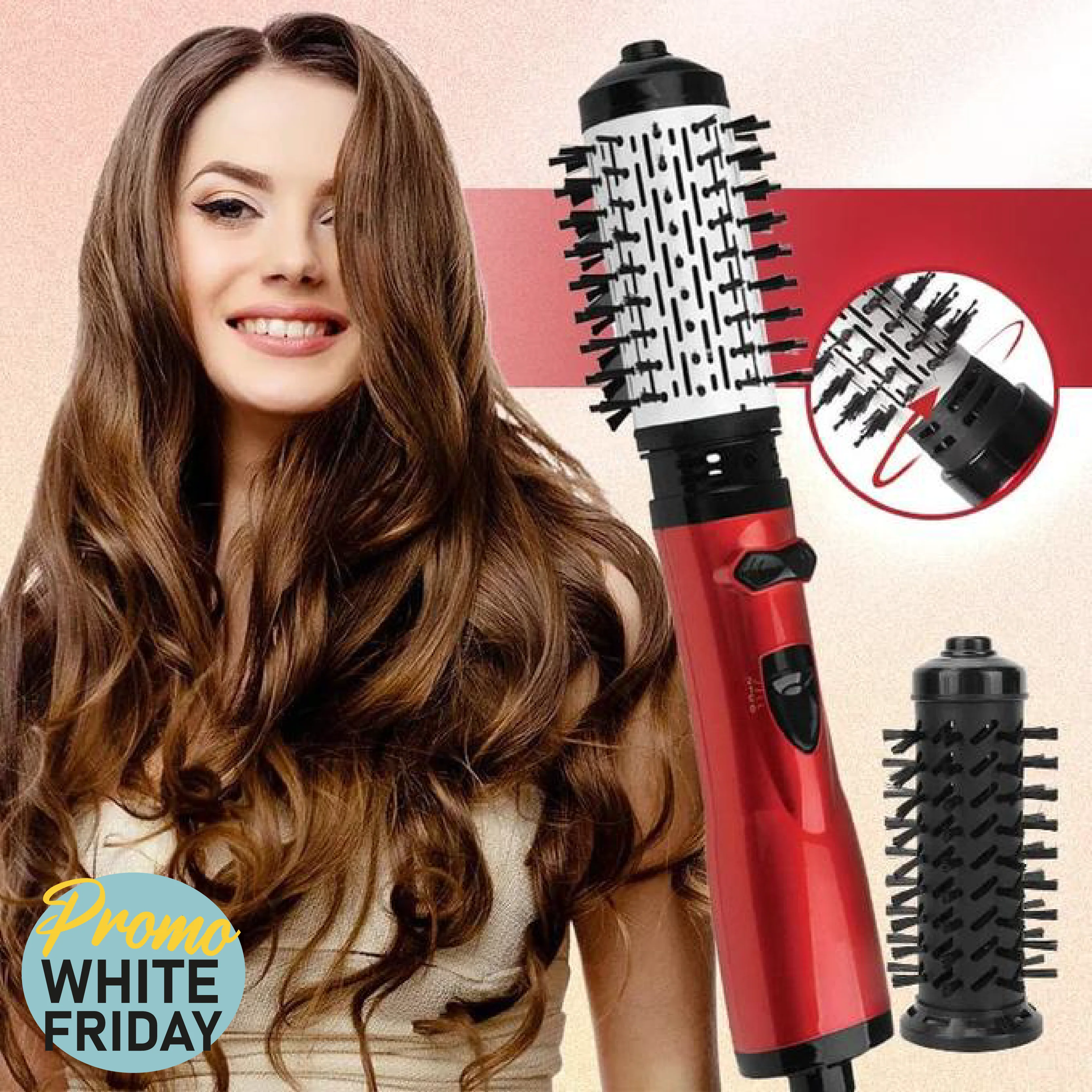 Brosse-Sèche-cheveux Rotatif  2-en-1